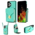 thumbnail image 1 of for Samsung Galaxy A13 4G Case Wallet with Shoulder Strap for Women - Crossbody Lanyard,Zipper Pocket,Credit Card Holder,Shockproof - Metal Buckle Closure Premium PU Leather Case, Mint, 1 of 10