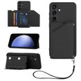 thumbnail image 1 of for Samsung Galaxy A13 4G Wallet Case with Card Holder Case with RFID Blocking Card Slots, Double Magnetic Clasp Durable Shockproof Kickstand Detachable Wrist Strap Cover,Black, 1 of 8