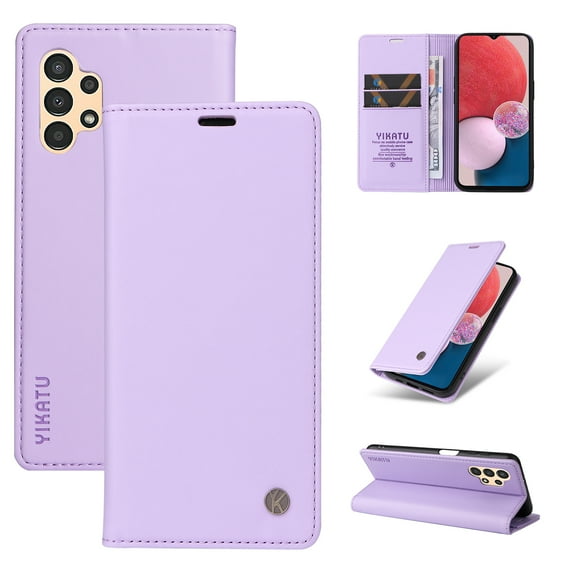 for Samsung Galaxy A13 4G Wallet Case with RFID Blocking Credit Card Holder,Classic Vegan PU Premium Leather Folio Magneitc Flip Kickstand Shockproof Cover for Samsung A13 4G Phone case,Purple
