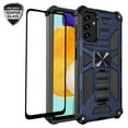 thumbnail image 1 of Samsung Galaxy A13 5G/4G Case w/Tempered Glass Screen Protector Ring Car Mount Kickstand Hybrid Hard Shockproof Phone Case - Blue, 1 of 7