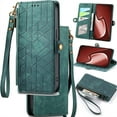 thumbnail image 1 of for Samsung Galaxy A13 (5G)/ A04S Phone Case Leather Wallet Zipper Pocket Pouch, Retro Brushed Striped Folio Flip Cover Kickstand, Card Holder Cash Slot, Magnetic Metal Button, Wrist Strap, 1 of 8