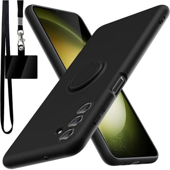 for Samsung Galaxy A13 5G Case,Built-in 360° Rotatable Ring Holder|Anti-Scratch Soft Microfiber Lining|Support Car Mount|Galaxy A13 5G Phone Case Cover for Girls Women Black 10-sam a13-01