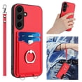 thumbnail image 1 of for Samsung Galaxy A13 5G Case, Card Holder Wallet Case, Ring Holder Stand, Wrist Hand Strap, PU Leather Anti-Scratch Shockproof Protective Flip Phone Cover for Samsung Galaxy A13 5G Case, Red, 1 of 7