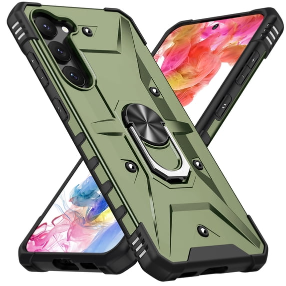 for Samsung Galaxy A13 5G Case with Invisible Ring Stand, Military Grade Drop Protection Support Car Mount Holder, Heavy Duty Shockproof Phone Cover for Samsung Galaxy A13 5G, Armygreen