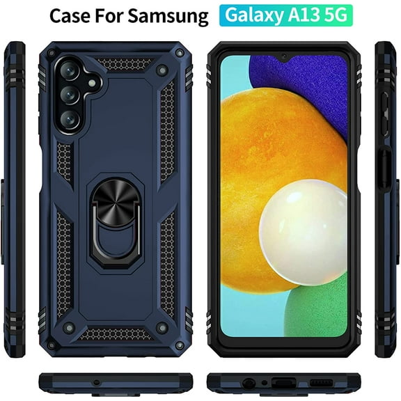 Samsung Galaxy A13 5G Case [Military Grade] 16ft. Drop Tested Cover with Magnetic Kickstand Car Mount Protective Case for Samsung Galaxy A13 5G, Blue