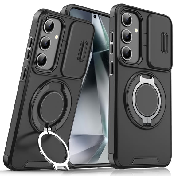 for Samsung Galaxy A13 5G Case, Military Grade Shockproof Bumper Rugged Rotating Stand Ring Holder Anti-Scratch Magnetic Cover Compatible with Car Mount Case for Samsung Galaxy A13 5G, Black