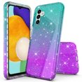 thumbnail image 1 of Samsung Galaxy A13 5G Case, Rosebono Hybrid Glitter Sparkle Transparent Colorful Gradient TPU Skin Cover Case For Samsung Galaxy A13 5G (Teal/Purple), 1 of 4