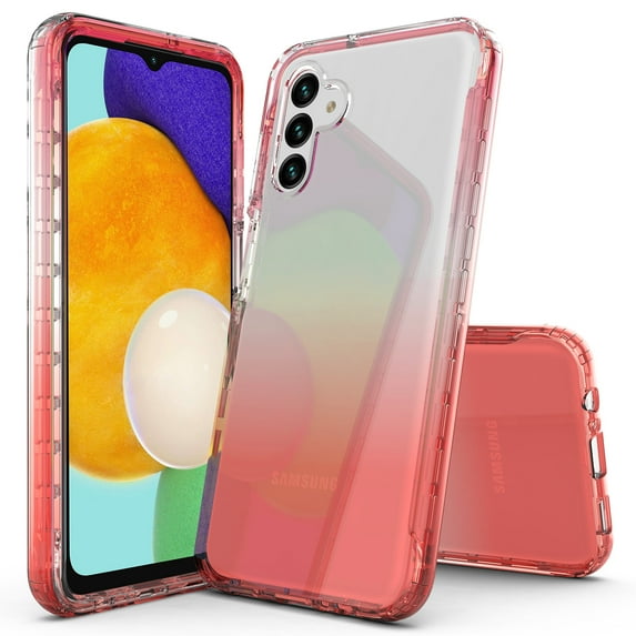 Samsung Galaxy A13 5G Case, Rosebono Hybrid Gradient Transparent Soft TPU Clear Skin Cover Case For Samsung Galaxy A13 5G (Red)