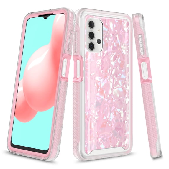 Samsung Galaxy A13 5G Case, Rosebono Hybrid Graphic Design Pattern Hard Back Pannel Cover Case For Samsung Galaxy A13 5G (Pink Shell)