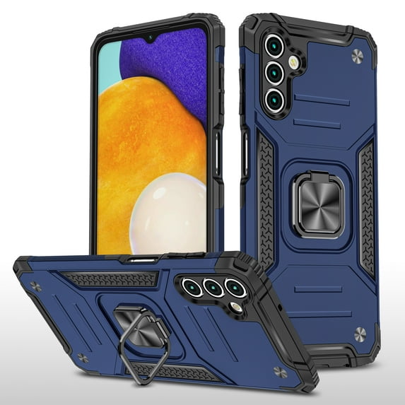 Samsung Galaxy A13 5G Case, Rosebono Hybrid Slim Colorful Armor Cover Case With Adjustable Integrated 360 Degree Rotating Ring Kickstand For Samsung Galaxy A13 5G (Navy)