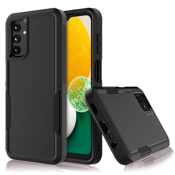 for Samsung Galaxy A13 5G Heavy Duty Armor Shockproof Tough Hybrid Dual Layer Rubber Drop Protection Soft Bumper Rugged Protective Phone Cover 2 IN 1 Case for Galaxy A13 5G -Black