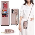 thumbnail image 1 of Samsung Galaxy A13 5G Phone Case for Women with Card Holder,Samsung A13 Case Wallet Crossbody Lanyard with Strap,Credit Card Slots Kickstand Case with Ring Holder,Rosegold, 1 of 8