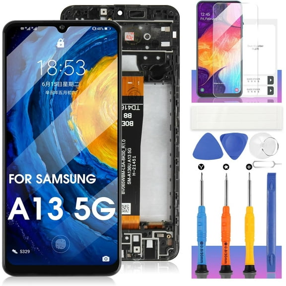for Samsung Galaxy A13 5G Screen Replacement for Galaxy A13 5G LCD for Display Samsung A13 5G SM-A136U,SM-A136W SM-A136B Touch Screen Digitizer Assembly Repair Part with Frame(Not for A13 4G)