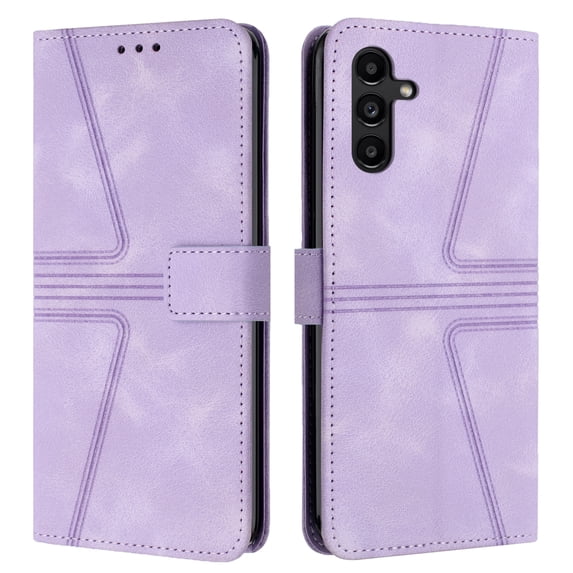 for Samsung Galaxy A13 5G Wallet Flip Case with 2 Lanyard, Vintage Premium PU Leather Card Slots Kickstand Magnetic 360 Protection Case Cover for Samsung Galaxy A13 5G Men Women, Purple