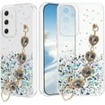 thumbnail image 1 of for Samsung Galaxy A13 5g Case Clear Glitter Silicone Soft, Shockproof Samsung A13 5g Phone Case with Chain Strap Bracelet for Women Aesthetic Slim Cover Pink Cute (Clear), 1 of 14