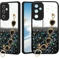 thumbnail image 1 of for Samsung Galaxy A13 5g Case Clear Glitter Silicone Soft, Shockproof Samsung A13 5g Phone Case with Chain Strap Bracelet for Women Aesthetic Slim Cover Pink Cute (Black), 1 of 14
