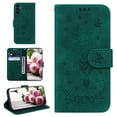 thumbnail image 1 of For Samsung Galaxy A13 Case 4G , Butterfly Embossed Pattern PU Leather Magnetic Folio Flip Kickstand Protective Cards Pocket with Hand Strap Wallet Cover For Samsung Galaxy A13 4G,Green, 1 of 7