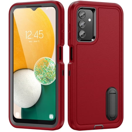 For Samsung Galaxy A13 Military Grade Dual Layer Shockproof Phone Case Build With Kickstand Dustproof Drop Proof Protective Cover for Galaxy A13 5G(Red/Black)