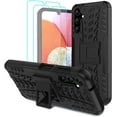 thumbnail image 1 of for Samsung Galaxy A14 4G/5G Case with 2 Pack Screen Protector,Military Grade Shockproof, Heavy Duty Robust Bumper Cover with Kickstand for Samsung Galaxy A14 4G/5G Phone Black, 1 of 18