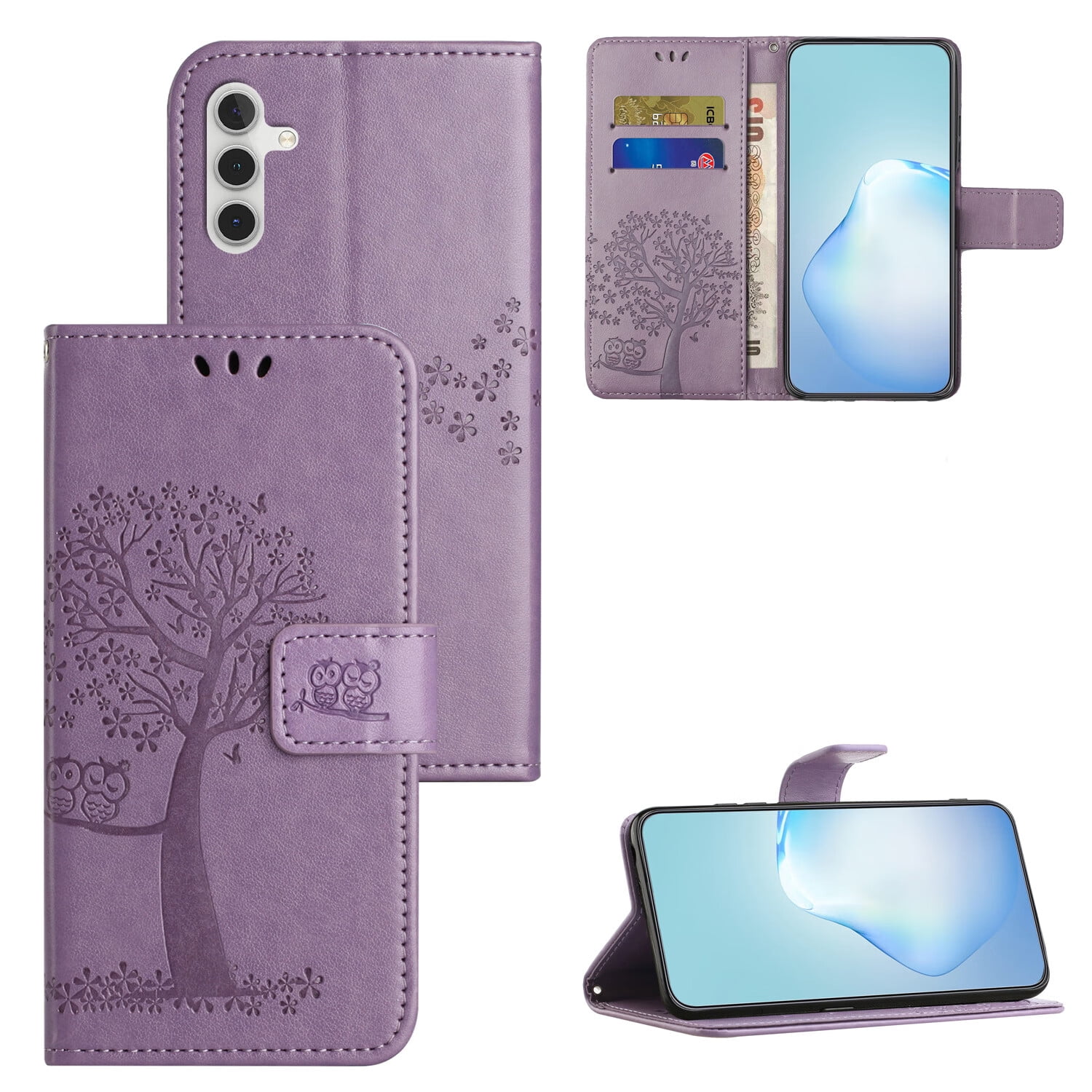 for Samsung Galaxy A14 5G (6.6" 2023) PU Leather Case with Embossed