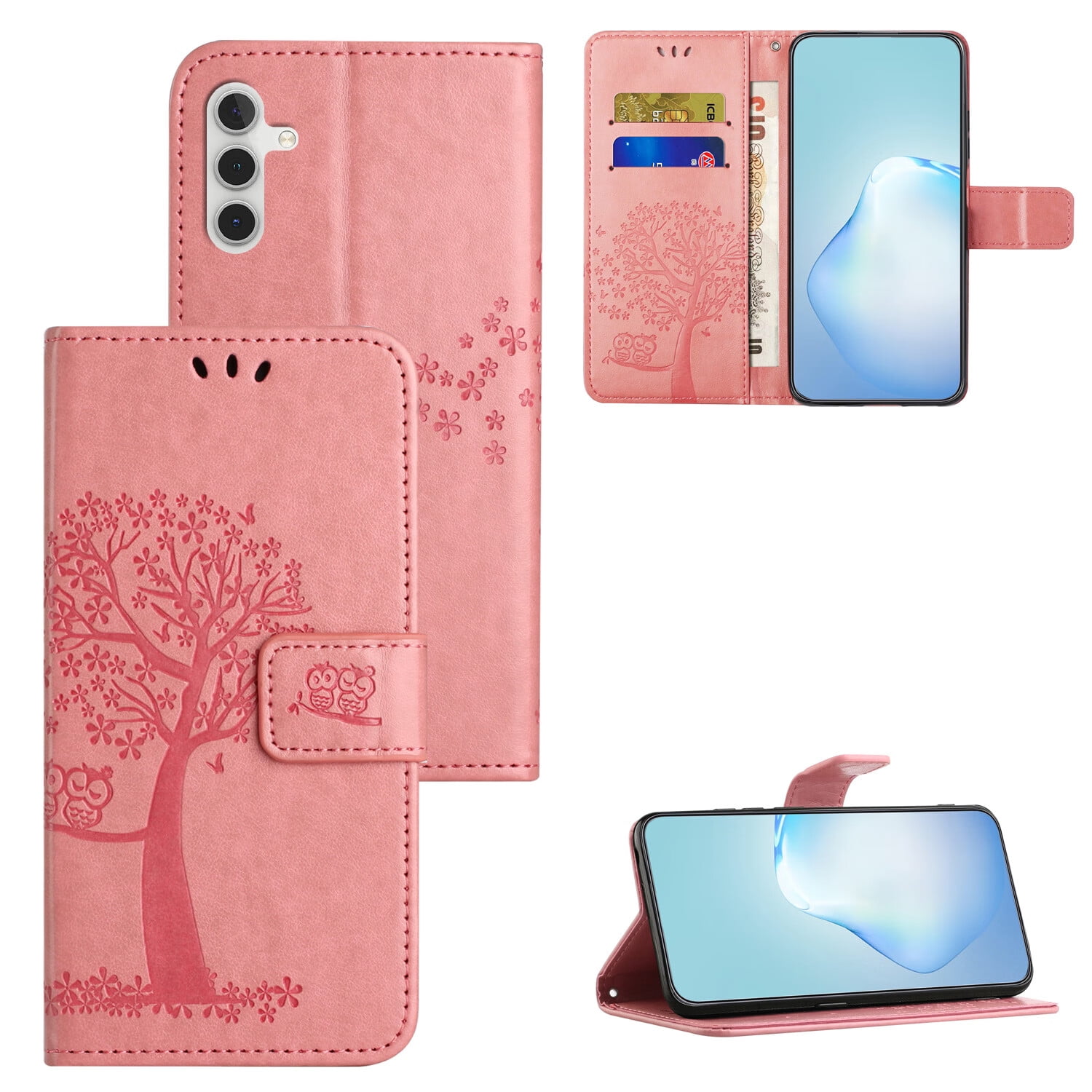 for Samsung Galaxy A14 5G (6.6" 2023) PU Leather Case with Embossed