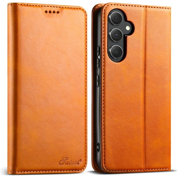 for Samsung Galaxy A14 5G Business Wallet Case, with [RFID Blocking] Card Slots Stand Strong Magnetic PU Leather Flip Fold Protective Phone Case for Samsung Galaxy A14 5G, Yellow