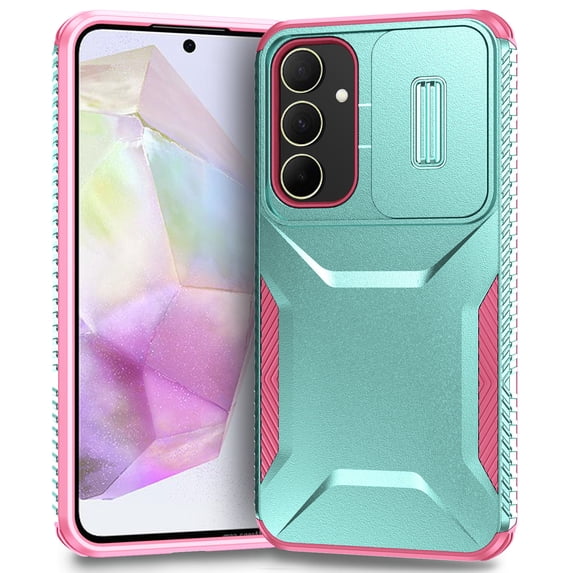 for Samsung Galaxy A14 5G Case: Dual Layer Protective Heavy Duty Camera Lens Slide Cover Shockproof Rugged - Military Protection Bumper Tough Grip Phone Case For Samsung Galaxy A14 5G,Green