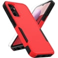 thumbnail image 1 of for Samsung Galaxy A14 5G Case: Dual Layer Protective Heavy Duty Cell Phone Cover Shockproof Rugged with Screen Protector - Military Protection Bumper Tough - Galaxy A14 5G 2023, 6.6inch, Red, 1 of 14