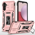 thumbnail image 1 of Samsung Galaxy A14 5G Case with Lens Protection, Galaxy A14 5G Ring Holder with Camera Cover & Kickstand Military Grade Shockproof Heavy Duty Protective Support Magnetic Car Mount Holder, Rosegold, 1 of 7