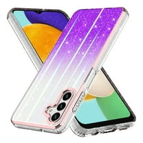 Samsung Galaxy A14 5G Case, Rosebono Bling Glitter Sparkle Laser Purple Ultra Transparent Skin Cover Shockproof Case for Samsung Galaxy A14 5G