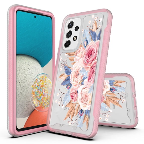 Samsung Galaxy A14 5G Case, Rosebono Hybrid Graphic Design Pattern Cover Case For Samsung Galaxy A14 5G (Flower)