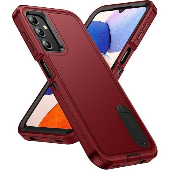 for Samsung Galaxy A14 5G Case, Samsung A14 5G Phone Case with Built in Kickstand, Shockproof/Dustproof/Drop Proof Military Grade Protective Cover for Galaxy A14 5G 6.6" Black/Red