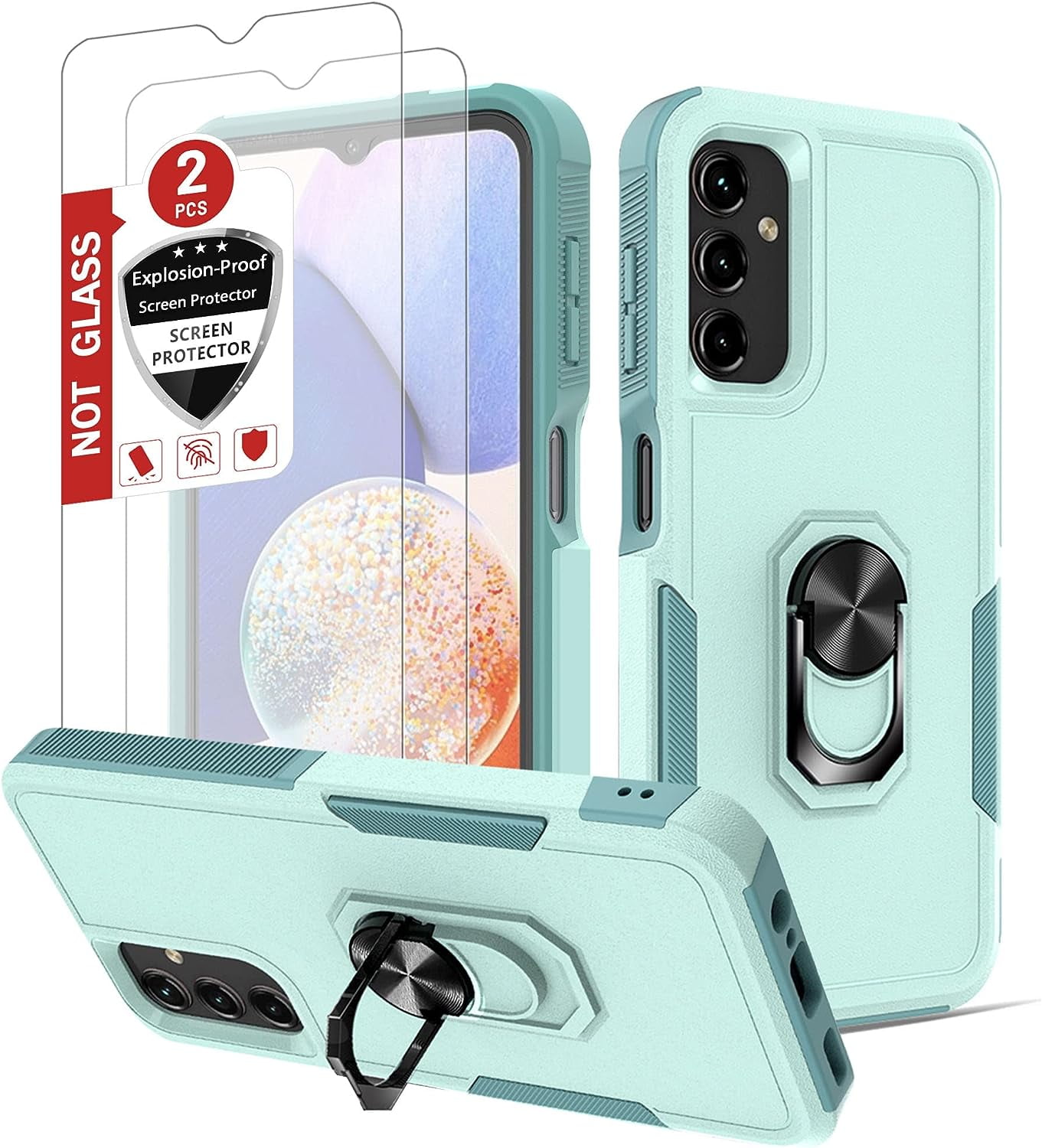 Samsung Galaxy A14 5G Case with Screen Protector, Military Grade Dual ...