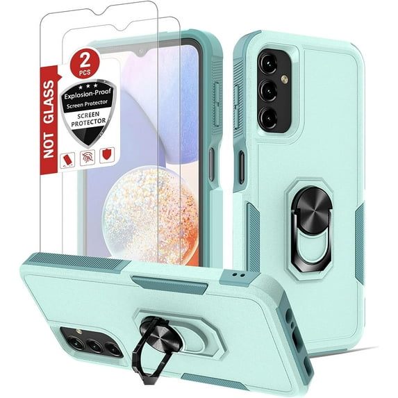 Samsung Galaxy A14 5G Case with Screen Protector, Military Grade Dual Layer Shockproof Heavy Duty Shockproof Full Body Protective Phone Cover for Galaxy A14 5G, 6.6 inch, 2023 Mint