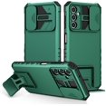 thumbnail image 1 of for Samsung Galaxy A14 5G Case with Slide Camera Cover, [Military Drop Protection] [Snug Touch] Hard Back & Soft Edge Phone Case with Stereo Bracket for Samsung A14 5G 6.6" LTT Dark Green, 1 of 18