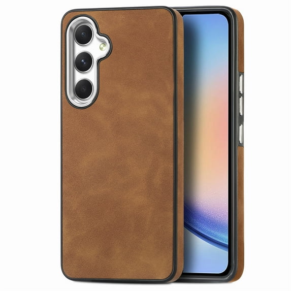 for Samsung Galaxy A14 5G Case, Soft TPU and PU Leather Cover Case, Business Anti-Vibration Anti-Slip Ultralight Luxury Vintage Phone Case Cover for Samsung Galaxy A14 5G for Men Women, Brown