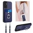 thumbnail image 1 of for Samsung Galaxy A14 5G PU Leather Phone Case Cover, Classic Shoulder Strap Card Slots Shockproof Protective Ring Bracket Anti-scratch Ultra Slim Back Case for Samsung Galaxy A14 5G - Blue, 1 of 8