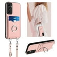 thumbnail image 1 of for Samsung Galaxy A14 5G PU Leather Phone Case Cover, Classic Shoulder Strap Card Slots Shockproof Protective Ring Bracket Anti-scratch Ultra Slim Back Case for Samsung Galaxy A14 5G - Rosegold, 1 of 8