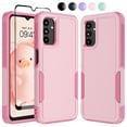 thumbnail image 1 of Samsung Galaxy A14 5G Phone Case and Screen Protector, eBizWare Shockproof Rubber Case for Galaxy A14 5G 6.6-inch, Heavy Duty Armor Full Body Protective Hybrid PC Back Case Cover -Pink, 1 of 9