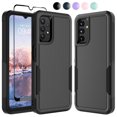 thumbnail image 1 of Samsung Galaxy A14 5G Phone Case and Screen Protector, eBizWare Shockproof Rubber Case for Galaxy A14 5G 6.6-inch, Heavy Duty Armor Full Body Protective Hybrid PC Back Case Cover -Black, 1 of 9