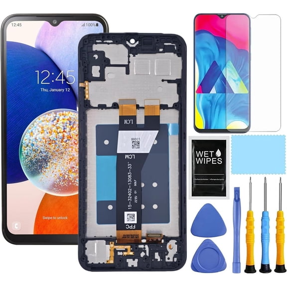 for Samsung Galaxy A14 5G Screen Replacement with Frame for Samsung a14 a146u Screen Replacement kit s146vl a146a a146w LCD Touch Display digitizer with Repair Part Tools 6.6 Inch Black