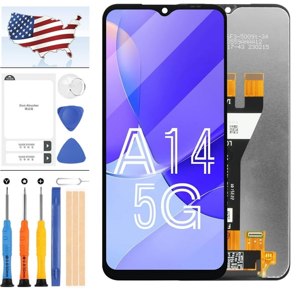 for Samsung Galaxy A14 5G - Screen Replacement LCD Full Assembly Kit with Frame - Galaxy A14 5G Display Digitizer Touch - Compatible with SM-A146, SM-A146U, SM-A146U1, SM-A146U1/DS (US Version)