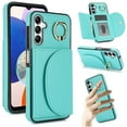 thumbnail image 1 of for Samsung Galaxy A14 5G Wallet Case with Card Holder Women Men, Flip PU Leather Kickstand Shockproof Protective Phone Cover Magnetic Clasp 360 Rotation Ring Stand for Samsung A14 5G, Green, 1 of 7