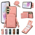 thumbnail image 1 of for Samsung Galaxy A14 5G Wallet Case with Shoulder Lanyard Strap, Crossbody Phone Case with Card Holder Slots for Women Girls, Luxury PU Leather Flip Stand Purse Cover Shockproof Case, Pink, 1 of 9