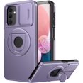 thumbnail image 1 of for Samsung Galaxy A14 Case with Sliding Camera Lens Cover and Glass Screen Protector -  Kickstand - Shockproof Protective Phone Case for Women Girls - Purple, 1 of 14