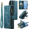 thumbnail image 1 of for Samsung Galaxy A14 Case Wallet for Women and Men, Galaxy A14 Case, PU Leather Magnetic Flip Strap Wristlet Zipper Card Holder Wallet Business Phone Cover for Samsung A14 5G (6.6"), Blue, 1 of 10