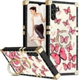 thumbnail image 1 of for Samsung Galaxy A14 Case for Women,Rivet Metal Corner Design Phone Case Cover with Bling Diamond Ring Suitable for Samsung Galaxy A14 4G/ 5G 6.6" BF-Pink Butterfly, 1 of 18