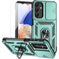 thumbnail image 1 of for Samsung Galaxy A15 5G Case with Camera Lens Cover HD Screen Protector, Dual Layer -Grade Drop Tested  Ring Holder Kickstand Protective Phone Case for Samsung A15 5G (Dark Green), 1 of 18