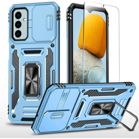 for Samsung Galaxy A15 5G Case with HD Screen Protector & Slide Camera Cover & Kickstand, Samsung A15 5G Case [Military-Grade] Phone Case for Samsung Galaxy A15 5G (Z_NavyBlue)