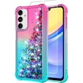thumbnail image 1 of for Samsung Galaxy A15 5G Case,Samsung A15 5G Case,with HD Screen Protector,Gradient Quicksand Glitter Liquid Floating Cute Phone Case for Galaxy A15 5G (Pink/Teal), 1 of 14